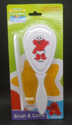 Juego de cepillo y peine para bebé Sesame Street Beginnings Elmo NUEVO en paquete Foto 1 de 2
