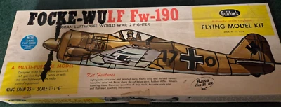 VTG 1966 Guillow's Focke-Wulf Fw-190 25 3/4" Wingspan Balsa Wood Model Kit # 406 - Image 1 of 2
