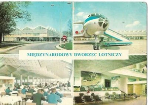 WARSAW OKECIE AIRPORT POLAND POSTCARD 1970s LOT POLISH AILRINES TU134 - Picture 1 of 1