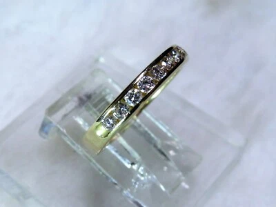 14K solid Gold channel set 1/2 carat 10 Diamond Wedding Band Ring SZ.6 - Image 1 of 4