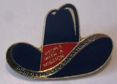 John Deere Expo 1997 San Antonio Texas sombrero de vaquero solapa pin insignia Foto 1 de 2