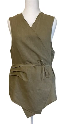 Chaleco sin mangas Fenini para mujer pequeño-100 % lino/algodón hecho en EE. UU. Foto 1 de 4