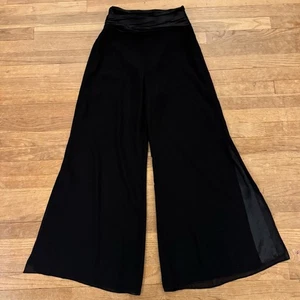 JS Collections black split wide leg Palazo dressy formal pants size 4 b41 - Picture 1 of 5