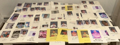 (64) Long Island Ducks Signed Cardstock Printed Photos Former MLB Baez Lapoint - Image 1 of 4