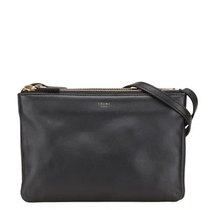 Bolso Bandolera Pequeño Celine Trio Cuero Negro Damas CELINE Usado - Imagen 1 de 10