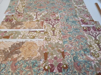 LIBERTY Linen Patchwork Curtain Fabric Pieces Quilting Arts Craft Neutrals L34 - Image 1 of 4