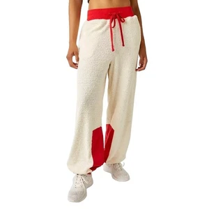 Free People Movement Women's Cuddle Up Jogger Pants Size Large Ivory/Red New - Picture 1 of 18