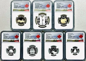 2025 CANADA TOMB OF UNKNOWN SOLDIER 7-COIN SILVER PROOF SET NGC PF69 POP-1 EBAY - Picture 1 of 9