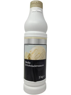 TGQ Salsa al Cioccolato Bianco 1kg Squeeze Bottiglia Ice Topping (13,99 EUR/kg) - Immagine 1 di 2