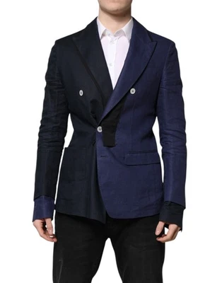 Traje Abrigo Hombre Dolce & Gabbana Azul Marino Doble Pecho Blazer Auténtico Foto 1 de 4