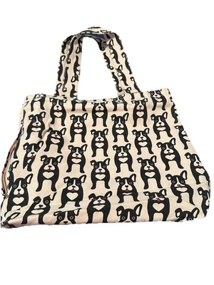 BUNGALOW 360 Cartera Bolso de Mano de Lona de Algodón Diseño de Perro Bolsillo Oculto Forrado NUEVO.  Foto 1 de 4