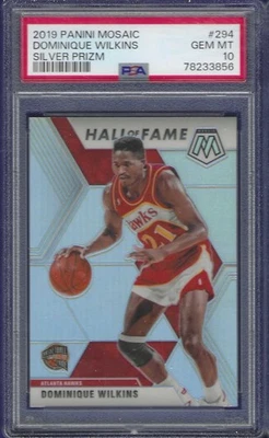 2019 PANINI МОЗАИКА ЗАЛ СЛАВЫ СЕРЕБРЯНАЯ ПРИЗМА NO294 ДОМИНИК УИЛКИНС PSA 10 POP 5 - Изображение 1 из 2