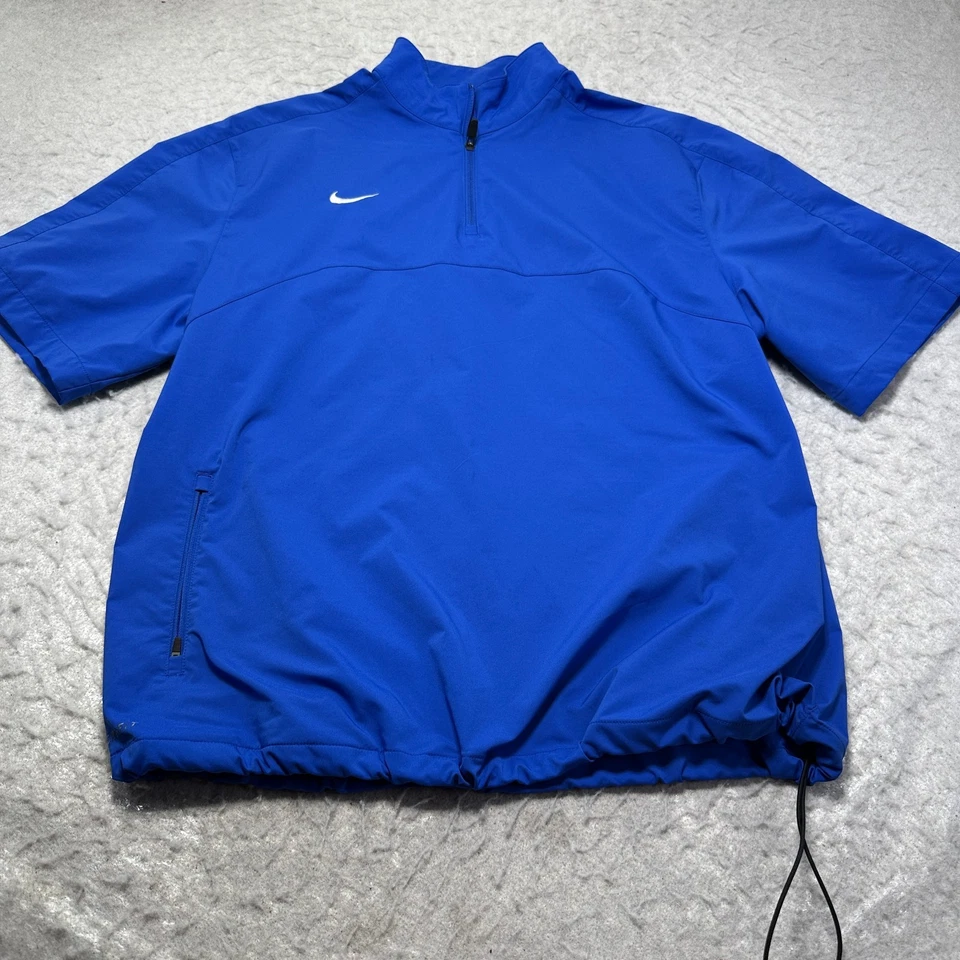 Jaqueta Nike Dri Fit Coaches azul 1/4 zíper manga curta masculina tamanho extra grande GG - Imagem 1 de 4