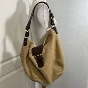 Lauren Ralph Lauren Handtasche Wildleder Schultertasche braun Geldbeutel klassisch adrett - Bild 1 von 18