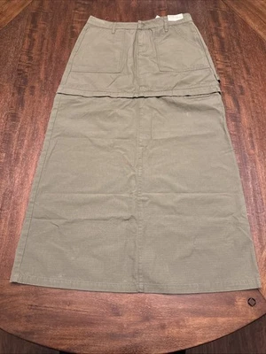 NUEVO CON ETIQUETAS Maxi Falda Gorpcore CONVERTIBLE Rusty Billie tiro bajo Ripstop cremallera M Foto 1 de 4