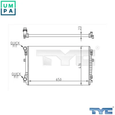 RADIATOR ENGINE COOLING 737-0071-R FOR SKODA KAROQ OCTAVIA/III/Combi SUPERB 1.0L - Image 1 of 4
