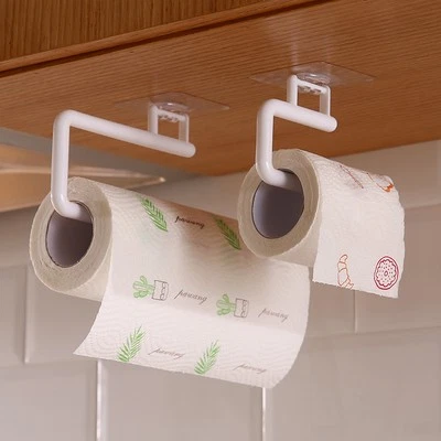 Punch-free kitchen paper towel rack roll paper rack hanging rack - Image 1 of 4