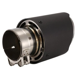Car Matte Carbon Fiber Exhaust Tip 63-101MM Universal Car Exhaust Pipe8160 - Picture 1 of 7
