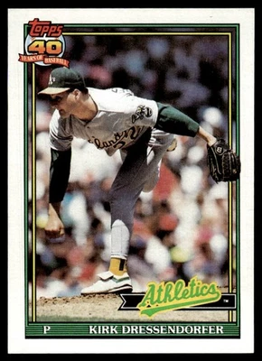 1991 Topps Traded Gray Backs Kirk Dressendorfer Oakland Athletics #35T - Image 1 of 2