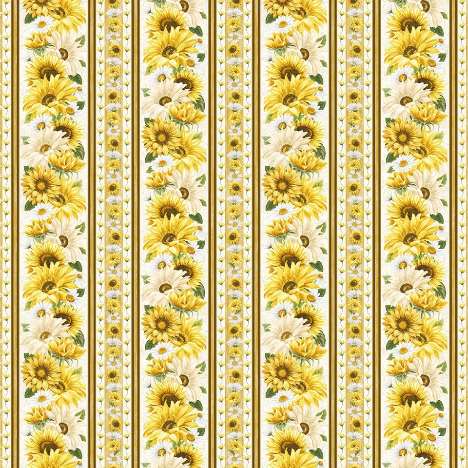 Tela Floral | Honeybee Farm Raya Flor Amarilla | Timeless Treasures YARD Foto 1 de 1