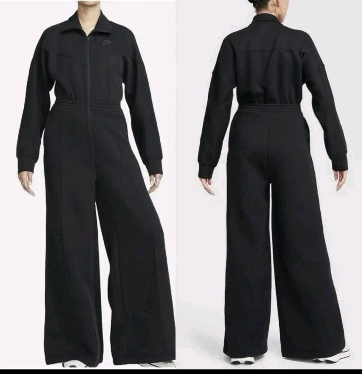 Womens Nike Sportswear Tech Fleece Windrunner Jumpsuit Black #FB8798-010 Large