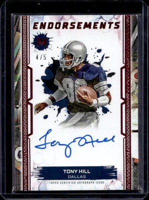 Tony Hill Auto /5! 2023 Topps Motif Endorsements Dallas Cowboys Autograph - Image 1 of 2