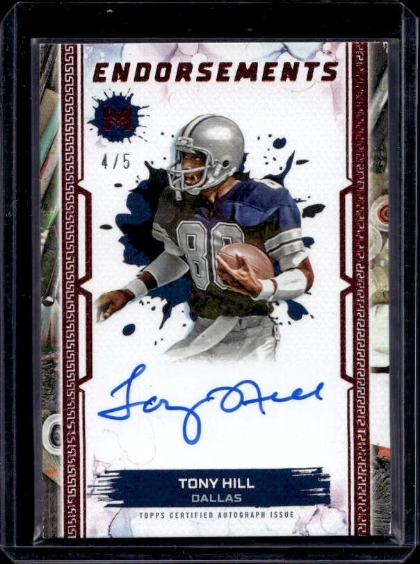 Tony Hill Auto /5! 2023 Topps Motif Endorsements Dallas Cowboys Autograph - Image 1 of 2