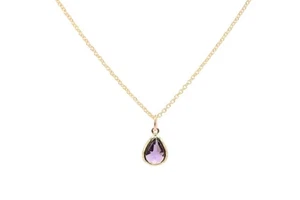 NATURAL AMETHYST FEBRUARY BIRTHSTONE 925 SILVER CHRISTMAS WOMEN PENDANT NECKLACE - Picture 1 of 4