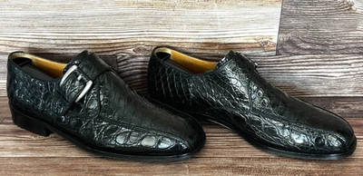 RARE! $1900+ Church’s Black Genuine Crocodile Alligator Loafers Boots Shoes 9 - Image 1 of 4