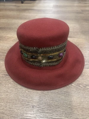 Eric Javits Red Hat 100% Wool - Image 1 of 4