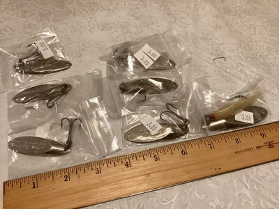 Lote de 7 plantillas de agua salada Kastmaster usadas 5,6 oz peso total acabado cromado Foto 1 de 2