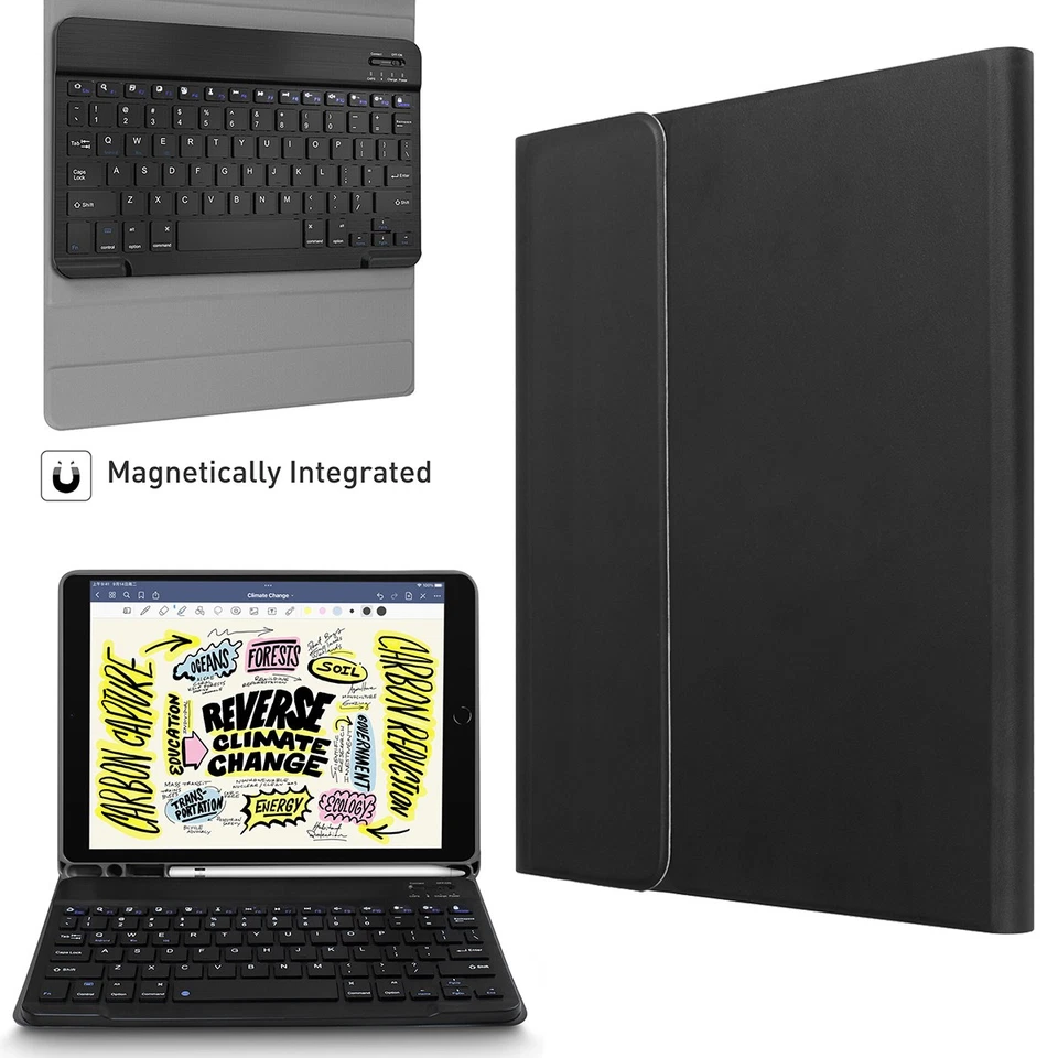 Keyboard Case For iPad 9th 8th 7th Generation 10.2 in Stand Magnetic Smart Cover - Image 1 of 4