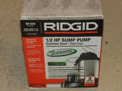 RIDGID / WAYNE 1/2 HP Cast Iron Sump Pump SP-500 BRAND NEW Foto 1 de 2