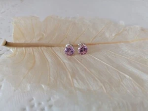 orecchini a lobo zircone rosa 6 mm - Picture 1 of 1