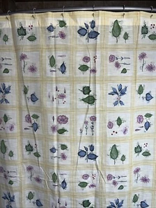 Croscill Gazebo Botanical Floral Shower Curtain Fabric Yellow Green Blue 72x70 - Picture 1 of 7