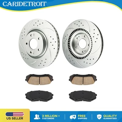 Front Drilled Rotors Ceramic Brake Pads For Kia Optima 2016 2017-2019 - Изображение 1 из 4