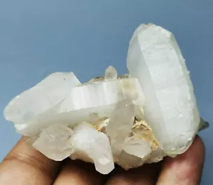 New Rare NATURAL skeletal Elestial White QUARTZ Crystal Cluster Specimen - Picture 1 of 12