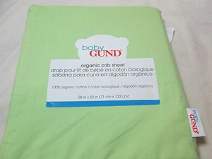 Nueva sábana de cuna de algodón orgánico azul Baby Gund 28x52 nueva en paquete - Imagen 1 de 3