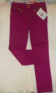 VIGOSS Girls Jeans Size 5 Skinny Magenta Pink Denim Pants NEW Trendy - Picture 1 of 4