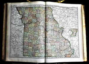 1897.Alt.Geographisch: KARTE VON MISSOURI.GRAFSCHAFTEN,SEEN,FLÜSSE.Rand,McNelly & Co - Bild 1 von 1