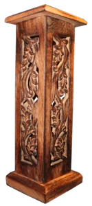 Räucherstäbchenhalter Räucherturm aus Mangoholz für Räucherstäbchen und Kegel - Bild 1 von 2