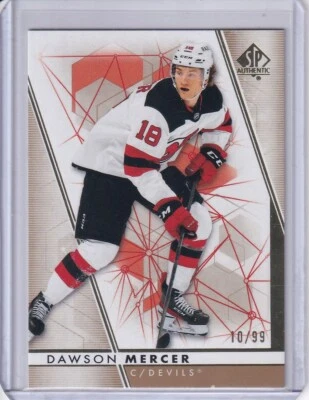 Dawson Mercer, New Jersey Devils 2022-23 SP Authentic Glod 10/99 #17 - Image 1 of 2