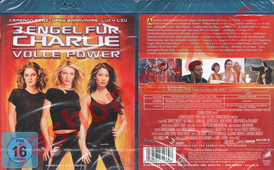 Blu-ray CHARLIE'S ANGELS 2 FULL THROTTLE 2003 Cameron Diaz Lucy Liu Region B NEW - Image 1 of 1