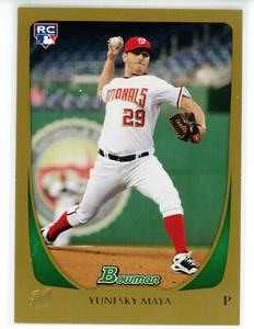 2011 Bowman Gold #200 Yunesky Maya RC (Nationals)