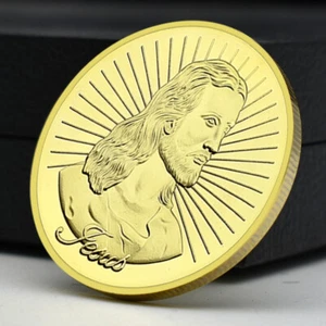 Lord Jesus Gold Plated Challenge Medal Christian Collectibles Memorial Coin - Picture 1 of 12