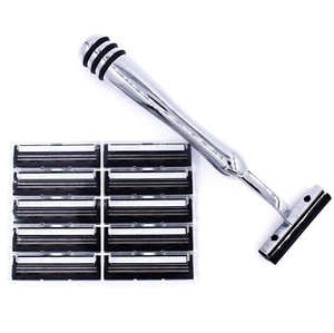 Taconic All Metal Trac 2 / Trac II Compatible Razor & 10 Twin Blades - Picture 1 of 9