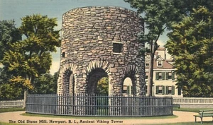 Old Stone Mill Ancient Viking Tower Newport Rhode Island Postcard - Picture 1 of 2