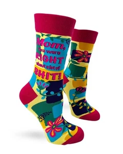 Fabdaz Mom, You Were Right About a Lot of Sh*t Funny Ladies' Novelty Crew Socks - Picture 1 of 3