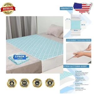 Premium Reusable Incontinence Bed Pad, 34"x39" with Non-Slip Tuckable Design - Picture 1 of 9