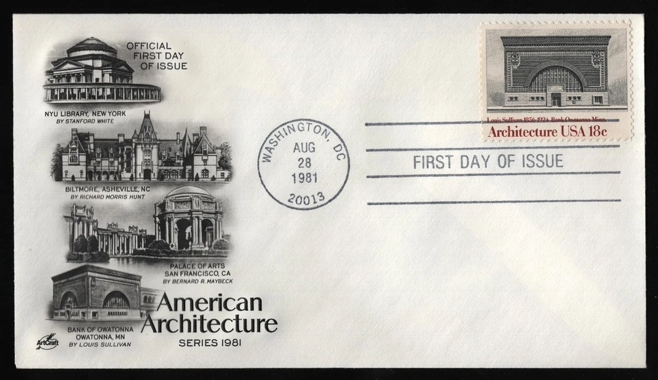 #1931 18c Farmers Bank, Art Craft H/C FDC **ANY 5=FREE SHIPPING** - Image 1 of 1